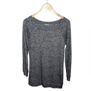 Athleta Tunic Top Small Gray Luxe Pose Marled Knit Long Sleeve Athleisure Lounge